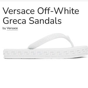 Versace Off-White Greca Flip Flops